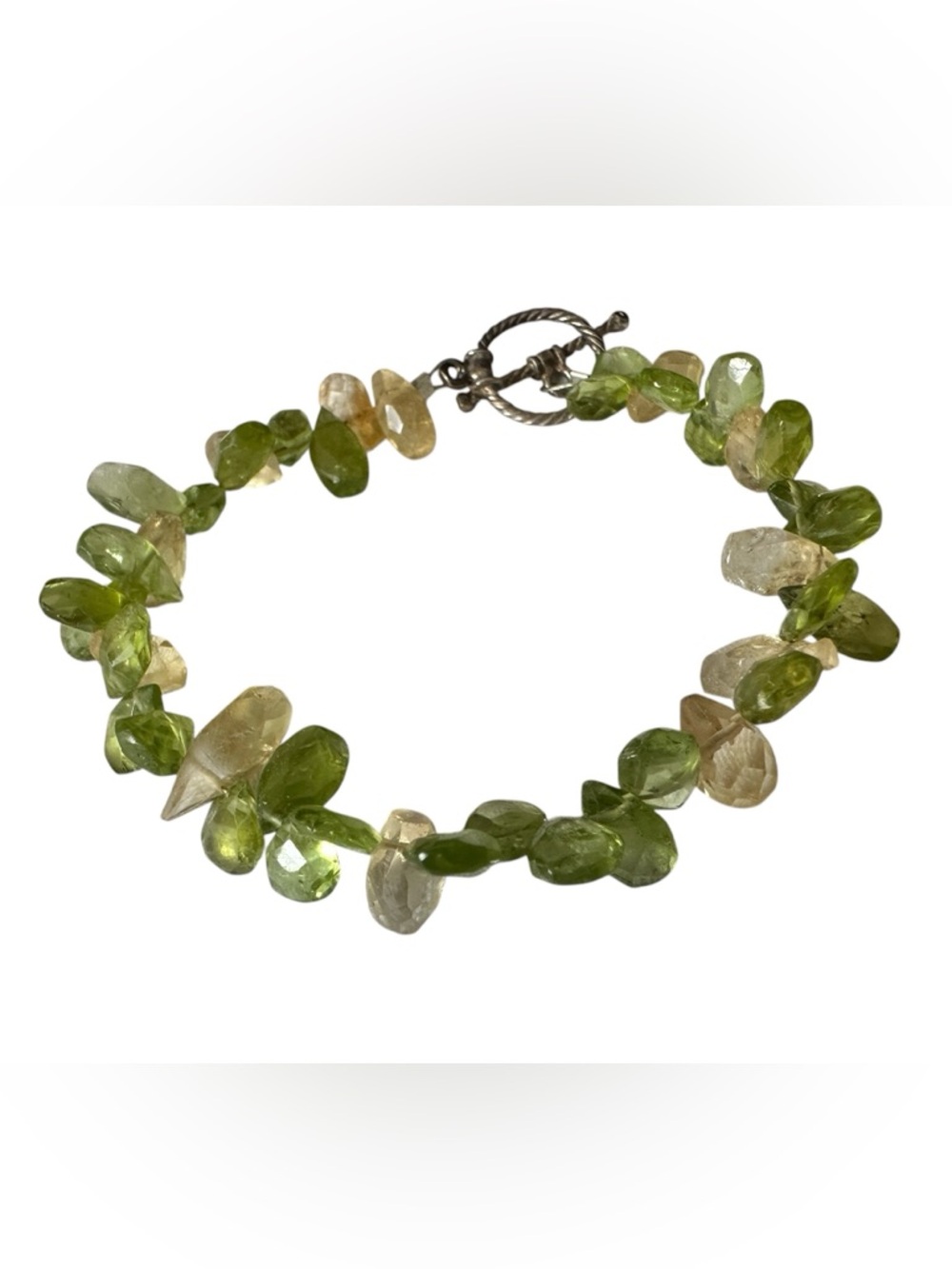 Peridot Green Faceted Gemstone Bracelet - Women Jewelry